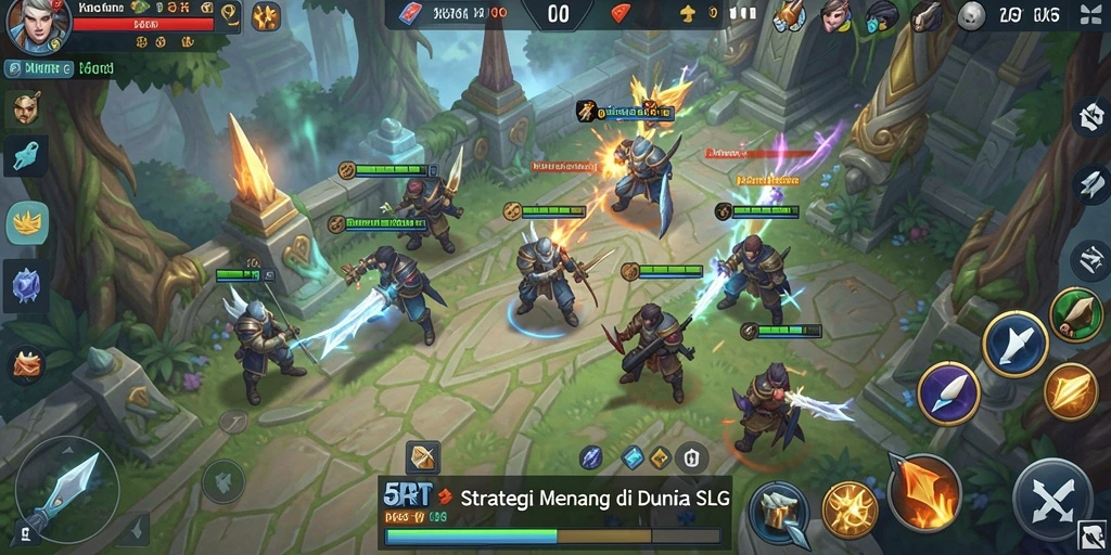 Tampilan gameplay 5RT yang menonjol dalam strategi SLG.