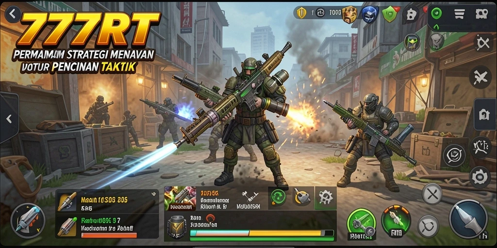 Screenshot gameplay 777RT yang menunjukkan pertempuran strategis yang intens.