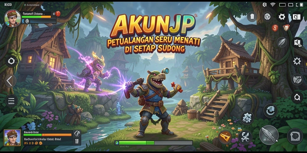 Tampilan gameplay dari AKUNJP dengan petualangan seru dan menantang.
