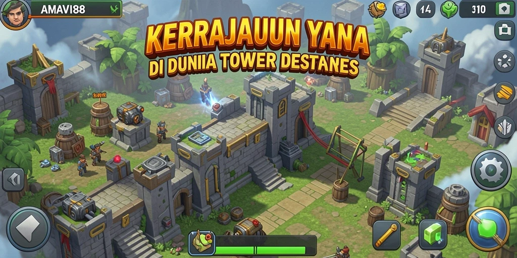 Tampilan gameplay menegangkan di AMAVI88 dengan strategi Tower Defense.