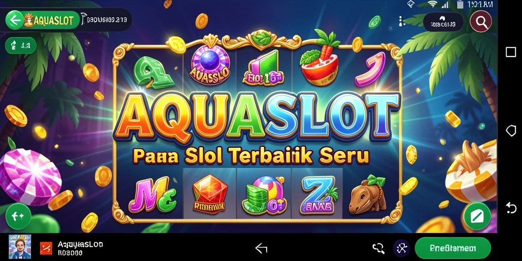 Screenshot gameplay AQUASLOT yang menampilkan mesin Slot menarik.