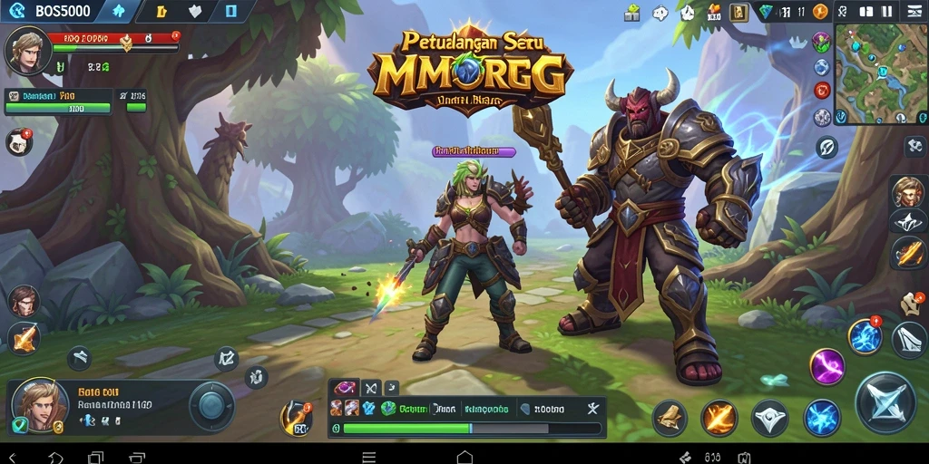 Tampilan gameplay MMORPG BOS5000 yang mendebarkan dan penuh aksi.