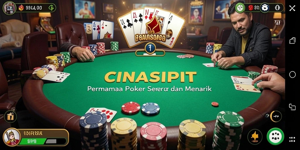 Tampilan gameplay poker yang mendebarkan di CINASIPIT.