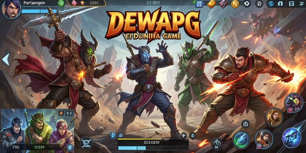 Screenshot DEWAPG menampilkan aksi pertarungan seru dan karakter unik.