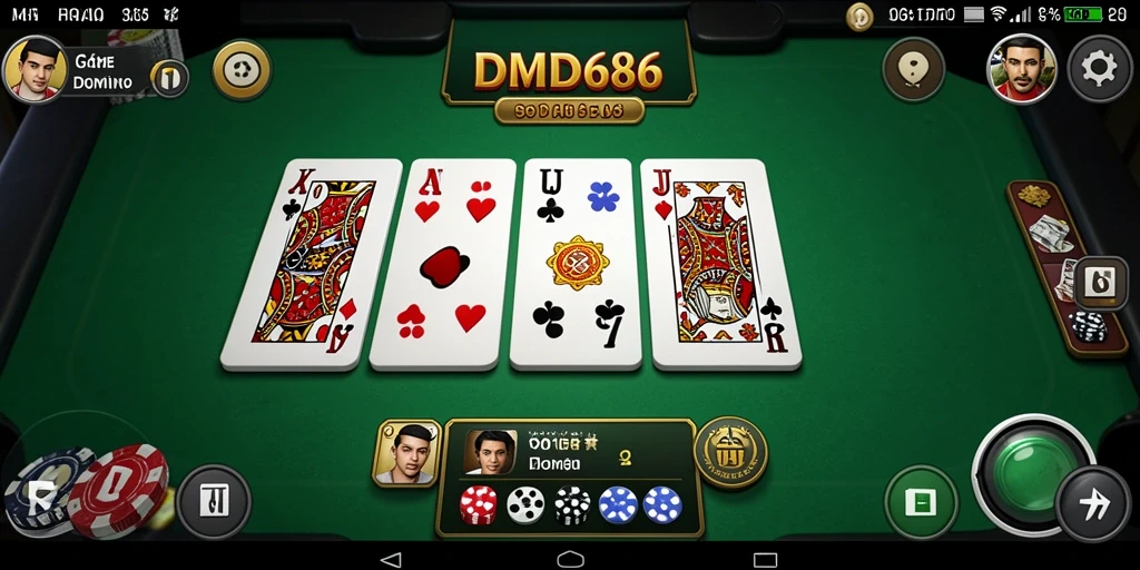 Screenshot gameplay DMD686 menampilkan aksi seru dalam permainan Domino.