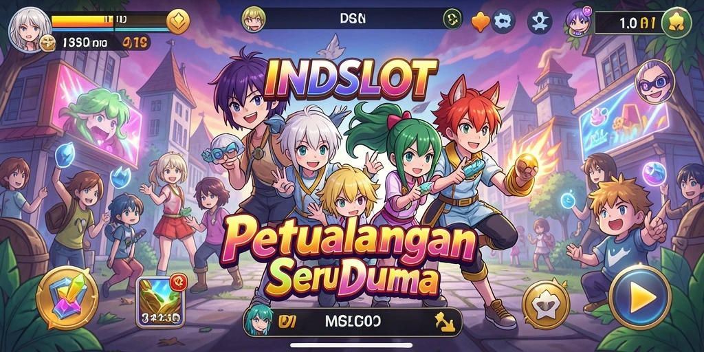 Tangkapan layar INDSLOT menampilkan karakter-karakter anime yang memukau dalam aksi.
