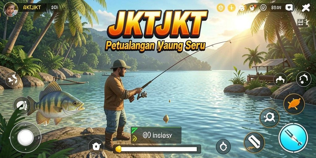 Tangkapan ikan besar di JKTJKT dengan latar belakang yang indah.