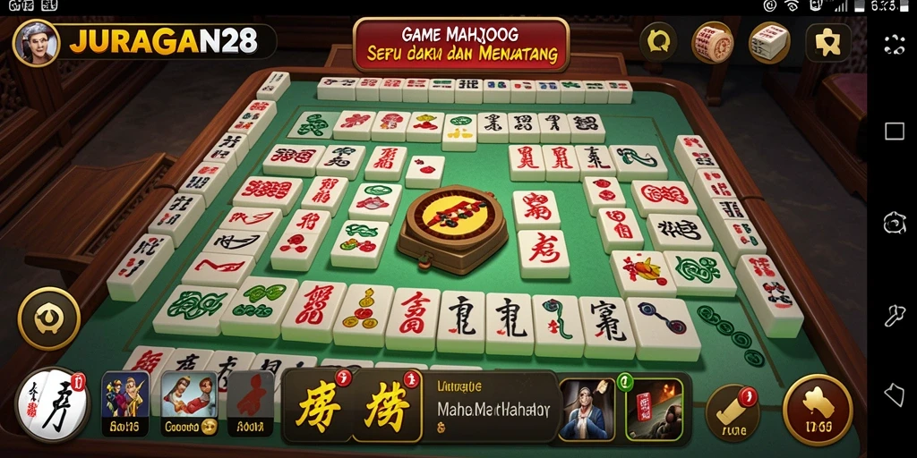 Tangkapan layar JURAGAN28 menunjukkan gameplay Mahjong yang menarik.