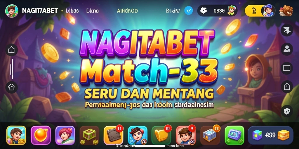 Tampilan gameplay seru NAGITABET dengan kombinasi match-3.