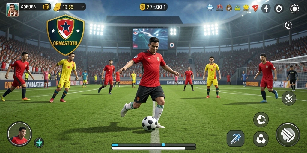 Tampilan menarik dari gameplay sepak bola di ORMASTOTO.