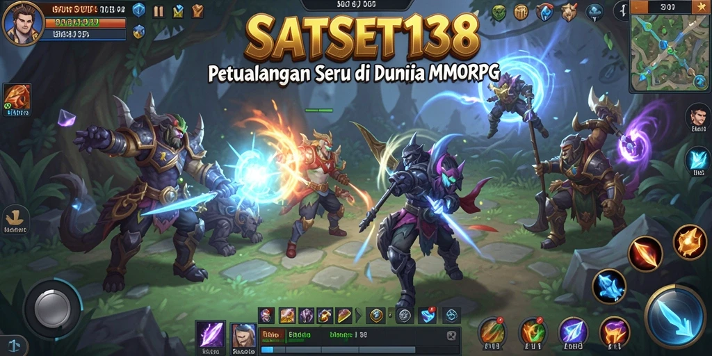 Tangkapan layar utama SATSET138 menampilkan aksi seru dalam dunia MMORPG.