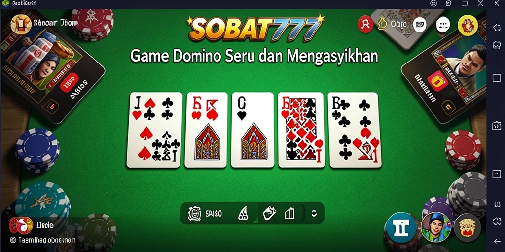 Tampilan utama gameplay Domino di SOBAT777 yang menarik.