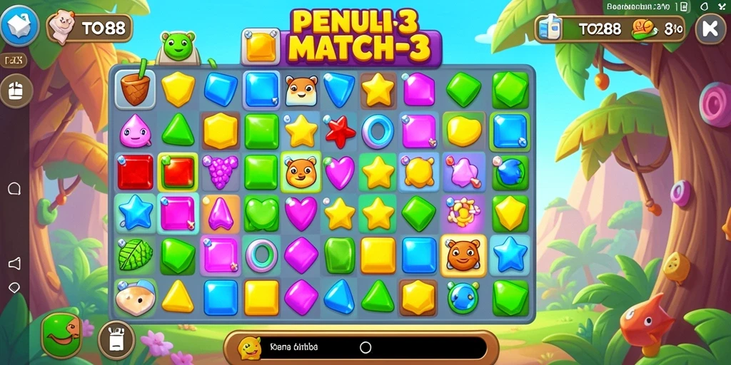 Tampilan menarik dari gameplay TO288 yang seru di kategori Match-3.